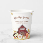 Rustikale Barnyard Farm Animals Baby Dusche Pappbecher (Rückseite)