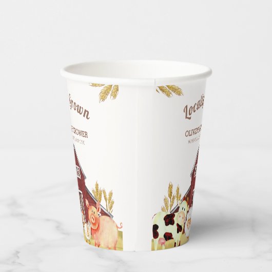 Rustikale Barnyard Farm Animals Baby Dusche Pappbecher (Rechts)