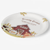 Rustikale Barnyard Farm Animals Baby Dusche Pappteller (Schrägansicht)