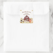 Rustikale Barnyard Farm Animals Baby Dusche Quadratischer Aufkleber (Tasche)