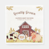 Rustikale Barnyard Farm Animals Baby Dusche Serviette (Vorderseite)
