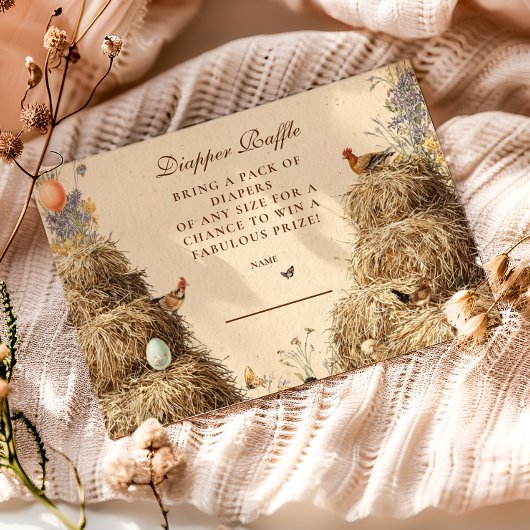 Rustikale Barnyard Farm Animals Diapper Raffle Begleitkarte