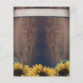 Rustikale Barrel Vintage Sonnenblumenkarte (Rückseite)