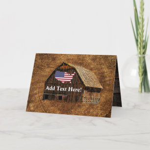 Rustikale Barriere - American Flag Note Card