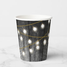 Rustikale Barschschwarz Holz Gold String Lights