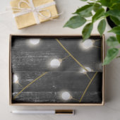 Rustikale Barschschwarz Holz Gold String Lights Seidenpapier (Geschenk)