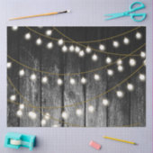 Rustikale Barschschwarz Holz Gold String Lights Seidenpapier (Basteln)