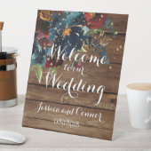 Rustikale Bartenwehr Burgund Marine Begrüßung Sockelschild (In Situ)