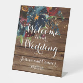 Rustikale Bartenwehr Burgund Marine Begrüßung Sockelschild (Vorderseite)