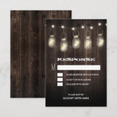 Rustikale Bartholz-Mason Jar Wedding RSVP-Karten RSVP Karte (Vorne/Hinten)