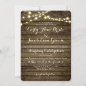 Rustikale Bartholzleuchten Einladung (Vorderseite)