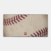 Rustikale Baseball-Initialen Anzahl Retro Vintag Schreibtischunterlage (Vorderseite)