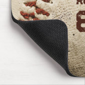 Rustikale Baseball-Initialen Nummer Vintage Mousepad (Ecke)