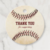 Rustikale Baseball-Saiten Geschenkanhänger (Vorderseite)