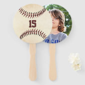 Rustikale Baseball-Strings mit individuellem Foto Fächer (Vorne und Hinten)