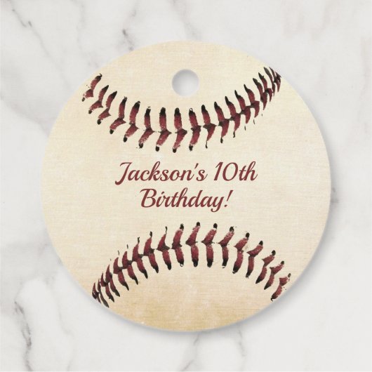 Rustikale Baseballstränge Geschenkanhänger (Rückseite)