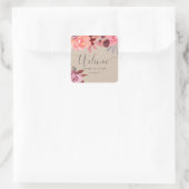 rustikale Bauern begrüßen Hochzeitsmonogramm Quadratischer Aufkleber (Tasche)