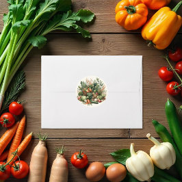 Rustikale Bauern in der Gegend Markt Kinderdusche Runder Aufkleber