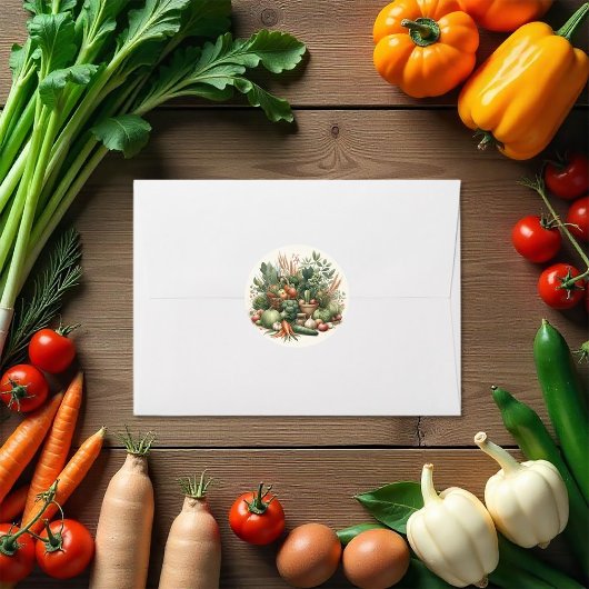Rustikale Bauern in der Gegend Markt Kinderdusche Runder Aufkleber
