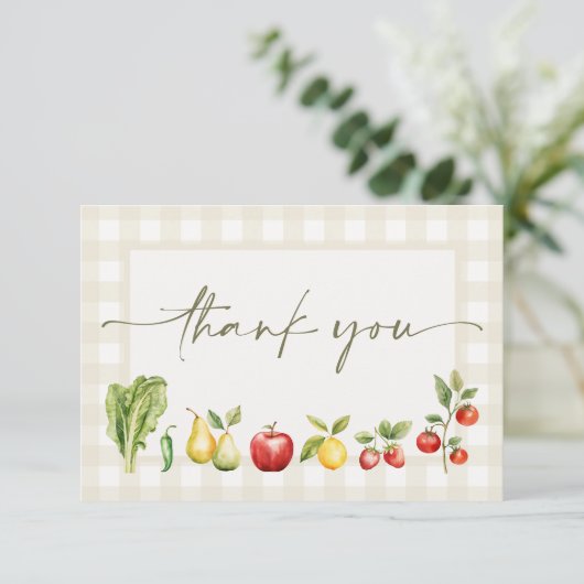 Rustikale Bauern in der Nähe Dankeskarte (Stehend Vorderseite)