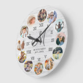 Rustikale Bauernfamilie Foto Collage Monogram Große Wanduhr (Winkel)