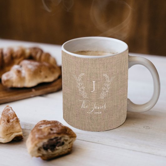 Rustikale Bauernfamilie Monogramm personalisiert Kaffeetasse