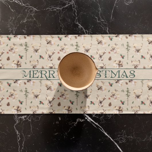 Rustikale Bauernfamilie Name Monogram Kurzer Tischläufer