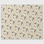 Rustikale Bauernhaus-BaumwollBlumen Geschenkpapier (Flach)