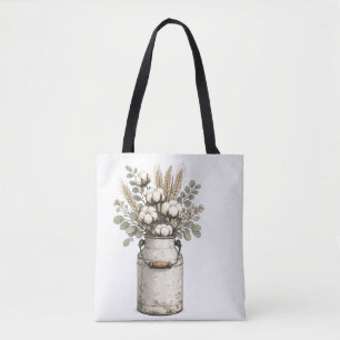 Rustikale Bauernhaus Baumwolle- und Wildblumenanor Tasche