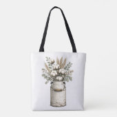 Rustikale Bauernhaus Baumwolle- und Wildblumenanor Tasche (Rückseite)