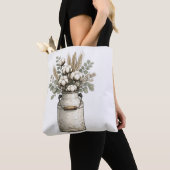 Rustikale Bauernhaus Baumwolle- und Wildblumenanor Tasche (Von Nahem)