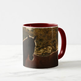 Rustikale Bauernhaus-Pferdetasse Tasse
