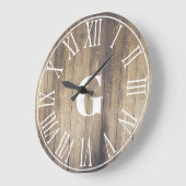 Rustikale Bauernhäuser Imitate Stallholz & Weißes  Große Wanduhr (Winkel)