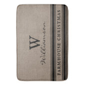 Rustikale Bauernhäuser Weihnachten Ticken Burlap M Badematte (Vorderseite Vertikal)