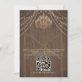 Rustikale Bauernhauslichter Vintage QR-Code-Hochze Einladung (Rückseite)