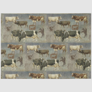 Rustikale Bauernhof-Kuh-Vieh-Farmhouse-Muster-Deco Seidenpapier