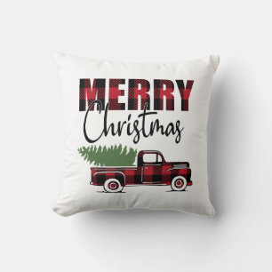 Rustikale Bauernhof-LKW-Weihnachtsdekoration Kissen
