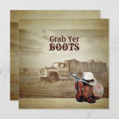 Rustikale Bauernhof-LKW-Western-Land-Hochzeit Einladung (Vorne/Hinten)