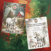 Rustikale Bauernhof-Pferde Rote Scheune Frohe Weih