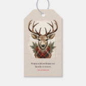 Rustikale Bauernhöfe Schätze mit Kariertem Hirsch Geschenkanhänger (Vorderseite)