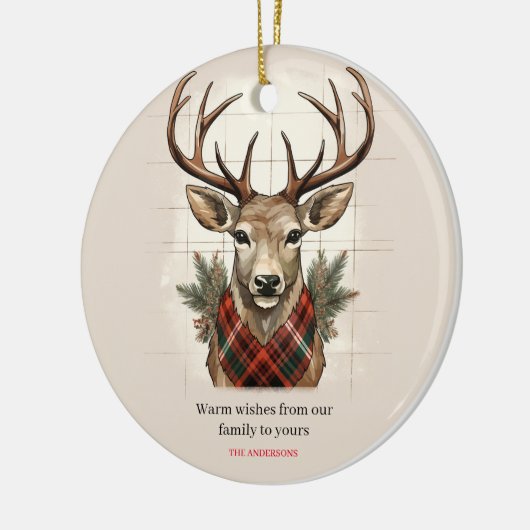 Rustikale Bauernhöfe Schätze mit Kariertem Hirsch Keramik Ornament (Links)