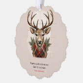 Rustikale Bauernhöfe Schätze mit Kariertem Hirsch Ornament Karte (Links)