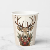 Rustikale Bauernhöfe Schätze mit Kariertem Hirsch Pappbecher (Rückseite)