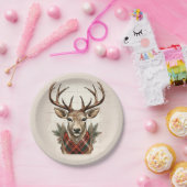 Rustikale Bauernhöfe Schätze mit Kariertem Hirsch Pappteller (Party)