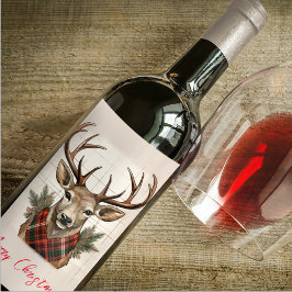 Rustikale Bauernhöfe Schätze mit Kariertem Hirsch Weinetikett