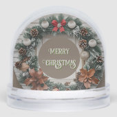 Rustikale Bauernhofskulptur Geschenk für den Kunde Schneekugeln (Vorderseite)