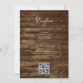 Rustikale Bauernhofstringer Lights QR Code Hochzei Einladung (Rückseite)