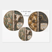 Rustikale Bauernhoftiere 12" Runde Bastelbögen  Geschenkpapier Set (Vorderseite)