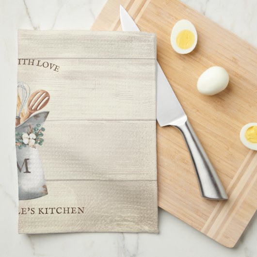 Rustikale Bauernmonogramm Geschirrtuch (Viertel Falte)