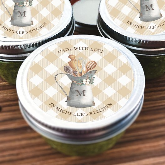 Rustikale Bauernmonogramm Runder Aufkleber